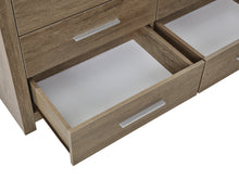 Load image into Gallery viewer, Vicente Low Boy 6 Drawers Chest Dresser with Mirror - Oak