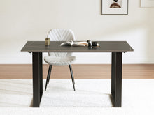 Load image into Gallery viewer, Ainsley Ceramic Dining Table 140 x 90cm - Golden Black