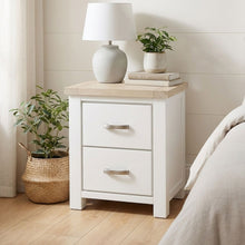 Load image into Gallery viewer, Aurora Solid Wood Bedside Table - White
