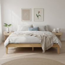 Load image into Gallery viewer, Creise Queen Wooden Bed Frame - Light Oak