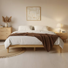 Load image into Gallery viewer, Creise King Wooden Bed Frame - Light Oak