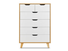 Load image into Gallery viewer, Schertz Wooden Tallboy 6 Drawers - Oak