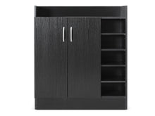 Load image into Gallery viewer, Maui 2 Door Shoe Cabinet Storage Rack - Black