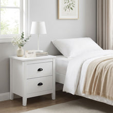 Load image into Gallery viewer, Congo Bedside Table with 2 Drawers - White