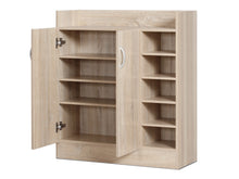 Load image into Gallery viewer, Maui 2 Door Shoe Cabinet Storage Rack - Oak