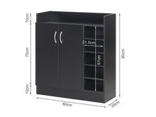Load image into Gallery viewer, Maui 2 Door Shoe Cabinet Storage Rack - Black