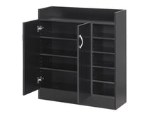 Load image into Gallery viewer, Maui 2 Door Shoe Cabinet Storage Rack - Black