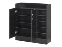 Load image into Gallery viewer, Maui 2 Door Shoe Cabinet Storage Rack - Black