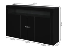 Load image into Gallery viewer, Shiel Sideboard Buffet Table 3 Door - Black