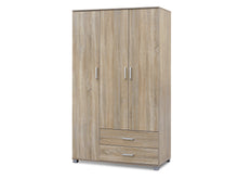 Load image into Gallery viewer, Bram 3 Door Wardrobe Cabinet with 2 Drawers - Oak