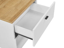 Load image into Gallery viewer, Hekla Wooden Bedside Table Nightstand with 2 Drawers - White