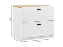 Load image into Gallery viewer, Hekla Wooden Bedside Table Nightstand with 2 Drawers - White
