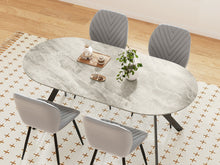 Load image into Gallery viewer, Cedar Gloss Ceramic Dining Table 180 x 90cm - Light Grey + Black