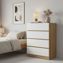 Load image into Gallery viewer, Harris 4 Drawers Tallboy - Oak + White