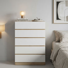 Load image into Gallery viewer, Harris 5 Drawers Tallboy - Oak + White