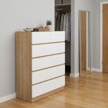 Load image into Gallery viewer, Harris 6 Drawers Tallboy - Oak + White