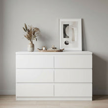 Load image into Gallery viewer, Tongass Wooden Low Boy 6 Drawers - White