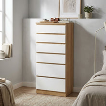 Load image into Gallery viewer, Harris 6 Drawer Tallboy with Mirror - Oak + White