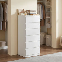 Load image into Gallery viewer, Tongass Wooden Slim Tallboy 6 Drawers - White