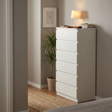 Load image into Gallery viewer, Tongass Wooden Slim Tallboy 6 Drawers - White
