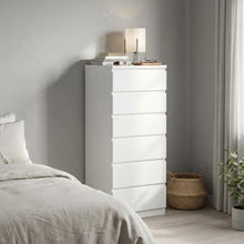 Load image into Gallery viewer, Tongass Wooden Slim Tallboy 6 Drawers - White