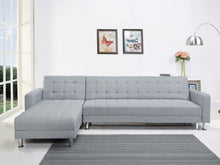 Load image into Gallery viewer, Minnesota 5 Seater Sofa Bed Futon with Chaise - Grey