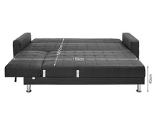 Load image into Gallery viewer, Minnesota 5 Seater Sofa Bed Futon with Chaise - Black