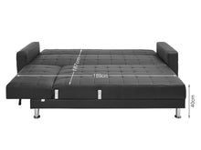 Load image into Gallery viewer, Minnesota 5 Seater Sofa Bed Futon with Chaise - Black