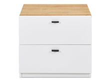 Load image into Gallery viewer, Hekla Wooden Bedside Table Nightstand with 2 Drawers - White