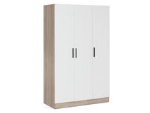 Load image into Gallery viewer, Bram 3 Door Wardrobe Cabinet - Oak + White