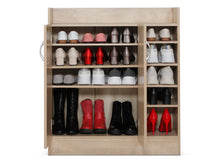Load image into Gallery viewer, Maui 2 Door Shoe Cabinet Storage Rack - Oak