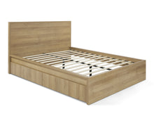Load image into Gallery viewer, Harris Queen Bed Frame with Storage - Oak