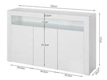 Load image into Gallery viewer, Shiel Sideboard LED Buffet Table Cabinet - White