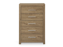 Load image into Gallery viewer, Vicente Wooden Tallboy 5 Drawers - Oak