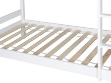 Load image into Gallery viewer, Maroon Single Wooden Bunk Bed Frame - White