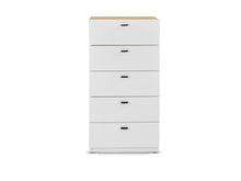 Load image into Gallery viewer, Hekla Tallboy 5 Drawer Chest Dresser - White