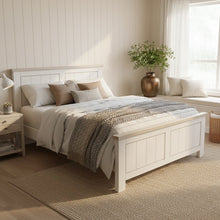 Load image into Gallery viewer, Aurora Solid Wood Queen Bed Frame - White