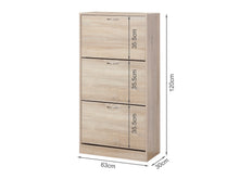 Load image into Gallery viewer, Matilda 3 Drawer Shoe Cabinet Storage Rack - Maple