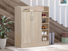 Load image into Gallery viewer, Maui 2 Door Shoe Cabinet Storage Rack - Oak