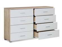 Load image into Gallery viewer, Bram Low boy 8 Drawer Chest Dresser - Oak