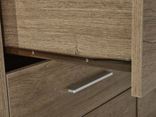 Load image into Gallery viewer, Vicente Low Boy 6 Drawers Chest Dresser with Mirror - Oak