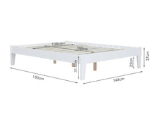 Load image into Gallery viewer, Meri Double Wooden Bed Frame - White