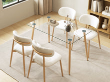 Load image into Gallery viewer, Fen Tempered Glass Top Dining Table 120 x 70cm - Oak