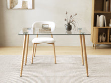 Load image into Gallery viewer, Fen Tempered Glass Top Dining Table 120 x 70cm - Oak