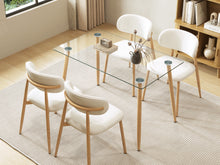 Load image into Gallery viewer, Fen Tempered Glass Top Dining Table 120 x 70cm - Oak
