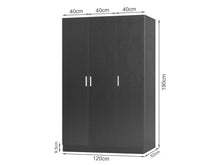 Load image into Gallery viewer, Bram 3 Door Wardrobe Cabinet - Black