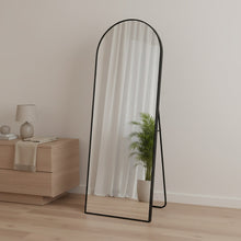 Load image into Gallery viewer, Stella Arched Freestanding Metal Mirror - Black