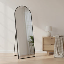 Load image into Gallery viewer, Stella Arched Freestanding Metal Mirror - Black
