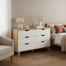Load image into Gallery viewer, Schertz Wooden Low Boy 6 Drawers - Oak
