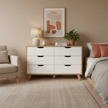 Load image into Gallery viewer, Schertz Wooden Low Boy 6 Drawers - Oak